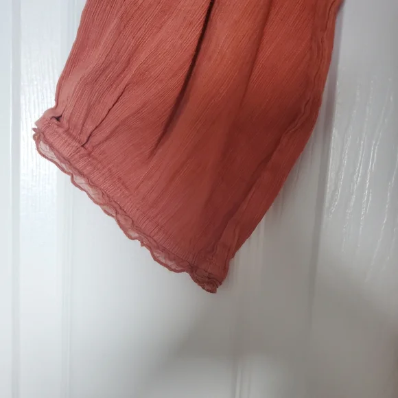 KLEEN Silk Linen Blend Womens XL Lagenlook Terracotta Orange Top - Picture 5 of 7